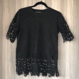 Zara Lace Short Sleeve Blouse